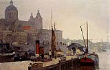 Famous Church Paintings - A View Of Amsterdam With The St. Nicolaas Church
